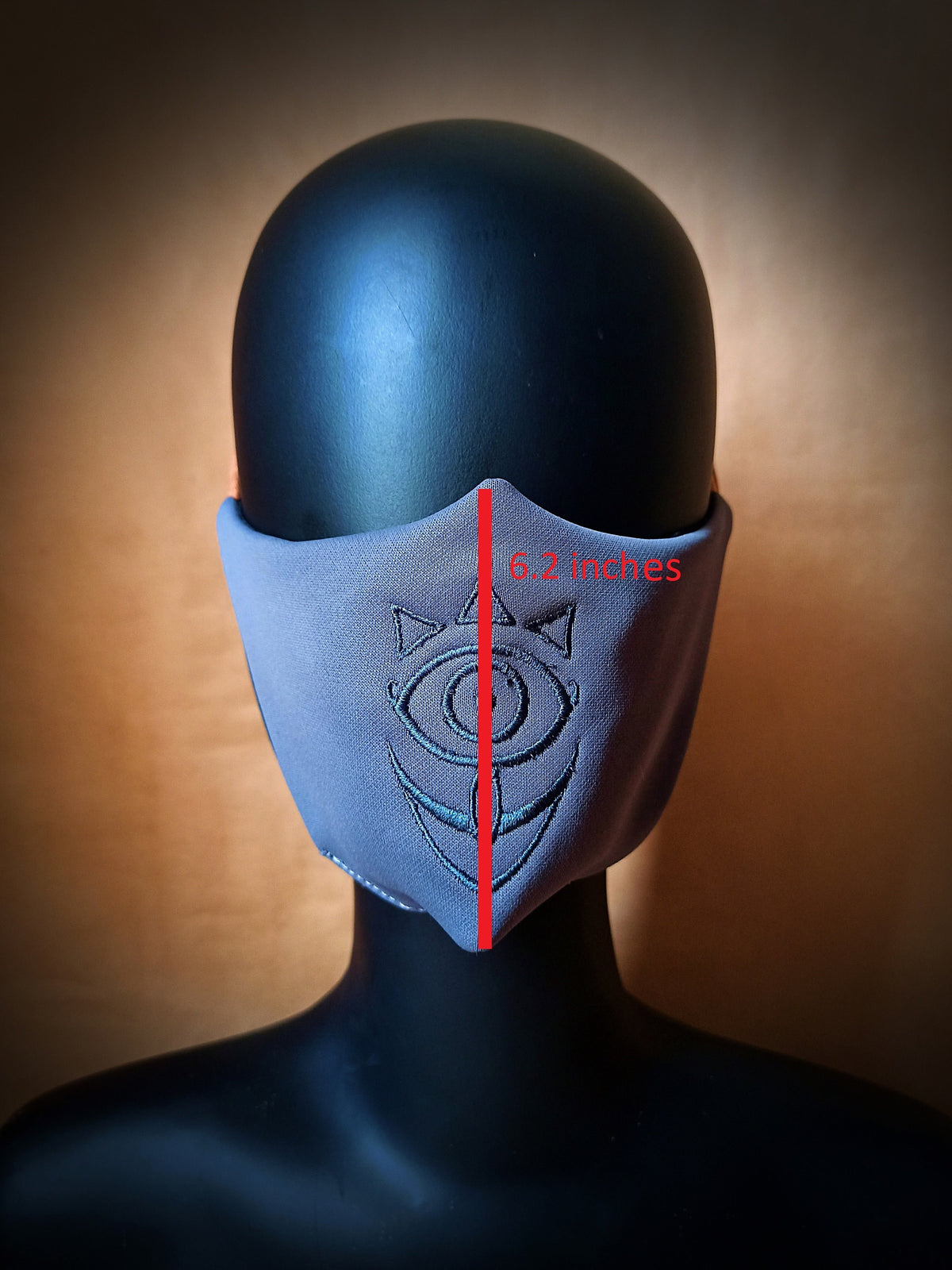 Sheikah Eye Embroidered Face Mask, Gamer Cosplay Facemask