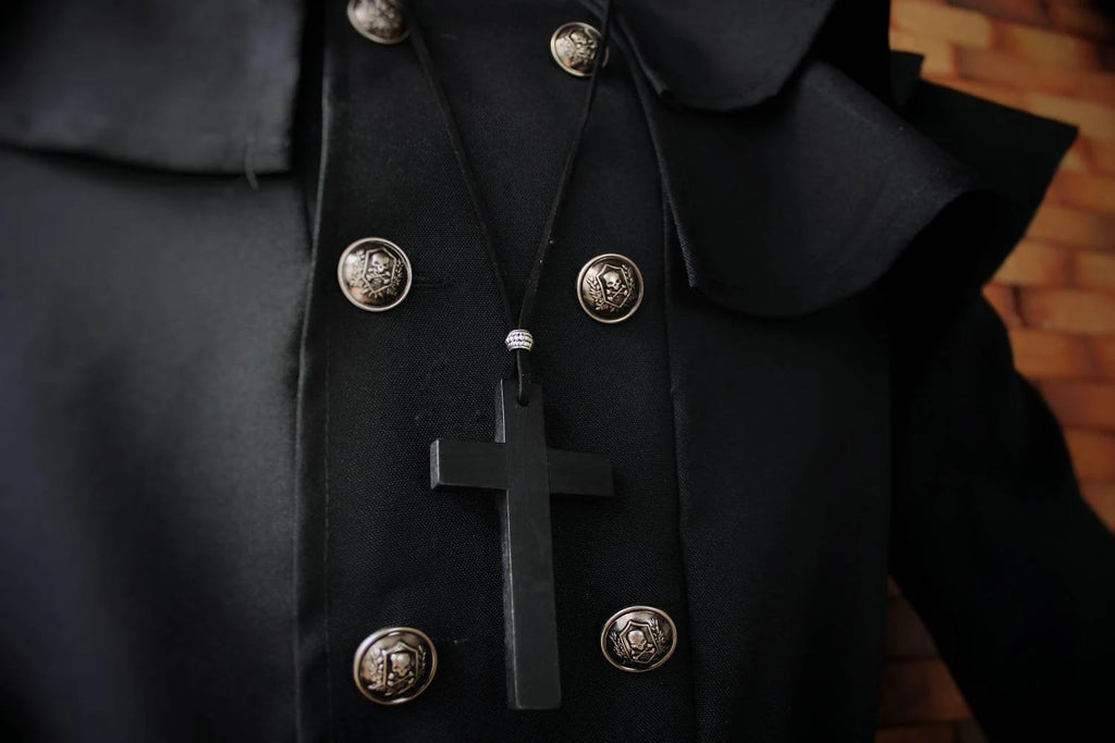 Pestarzt-Kostüm, schwarzer Trenchcoat, Halloween-Cosplay