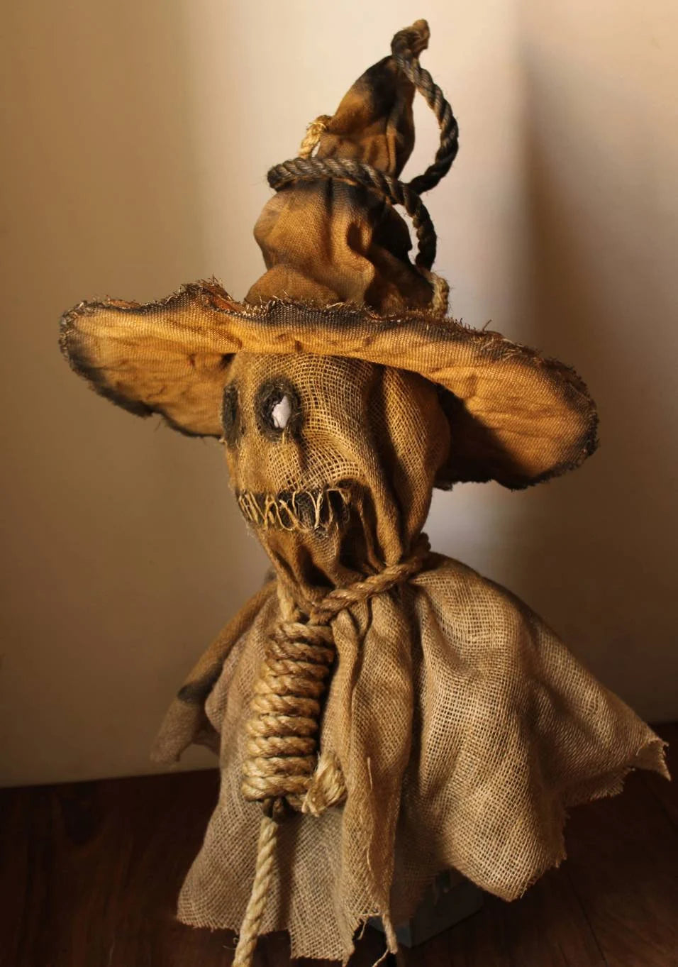 Handmade Jute Scarecrow Mask and Hat