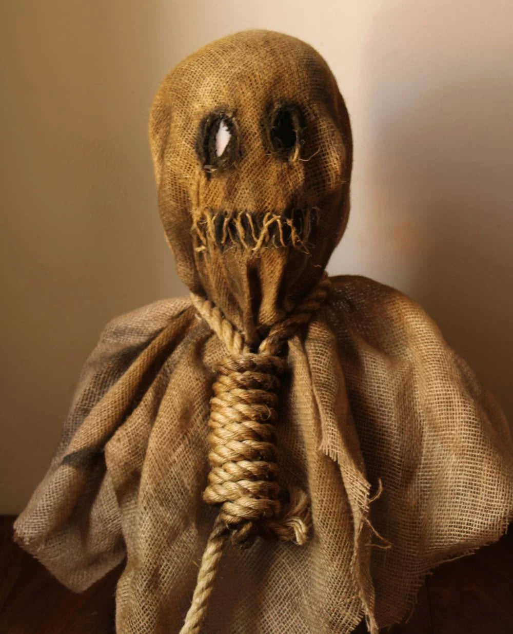Handmade Jute Scarecrow Mask and Hat