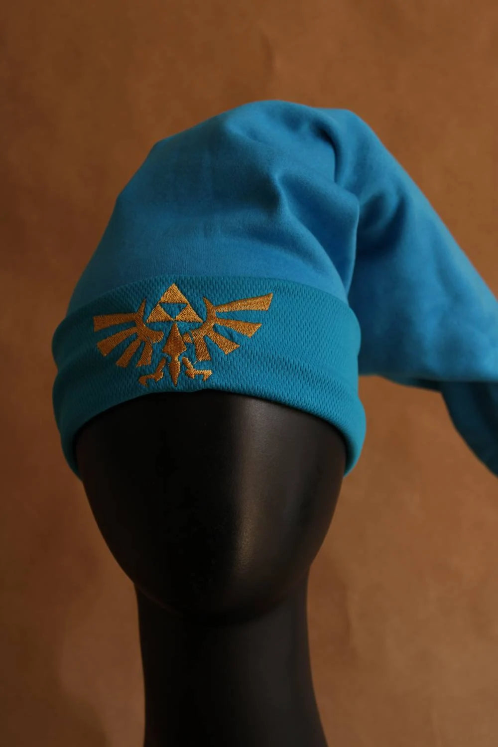 Blaue Zelda Link Mütze, Breath of the Wild, gesticktes Logo