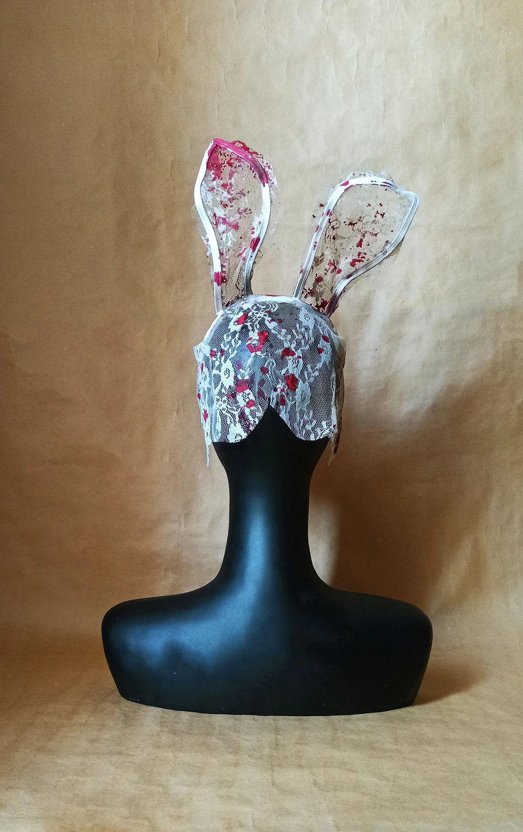 Conejo, exorcista de huevos, muñecas Living Dead, diadema de Halloween y guantes de conejo siniestro, capucha de conejo, conejito de Pascua, encaje espeluznante de conejo sangriento