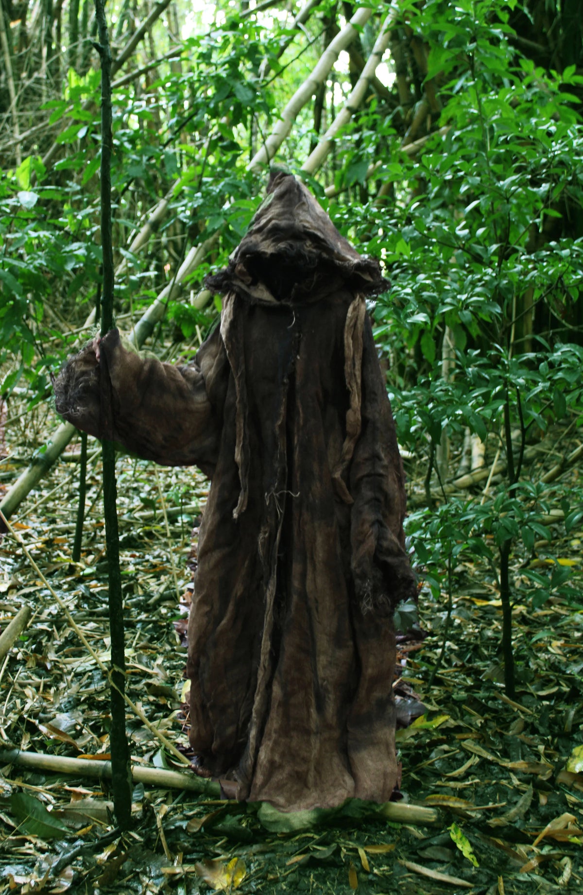 Distressed Burlap Cloak Aged Jute Robe