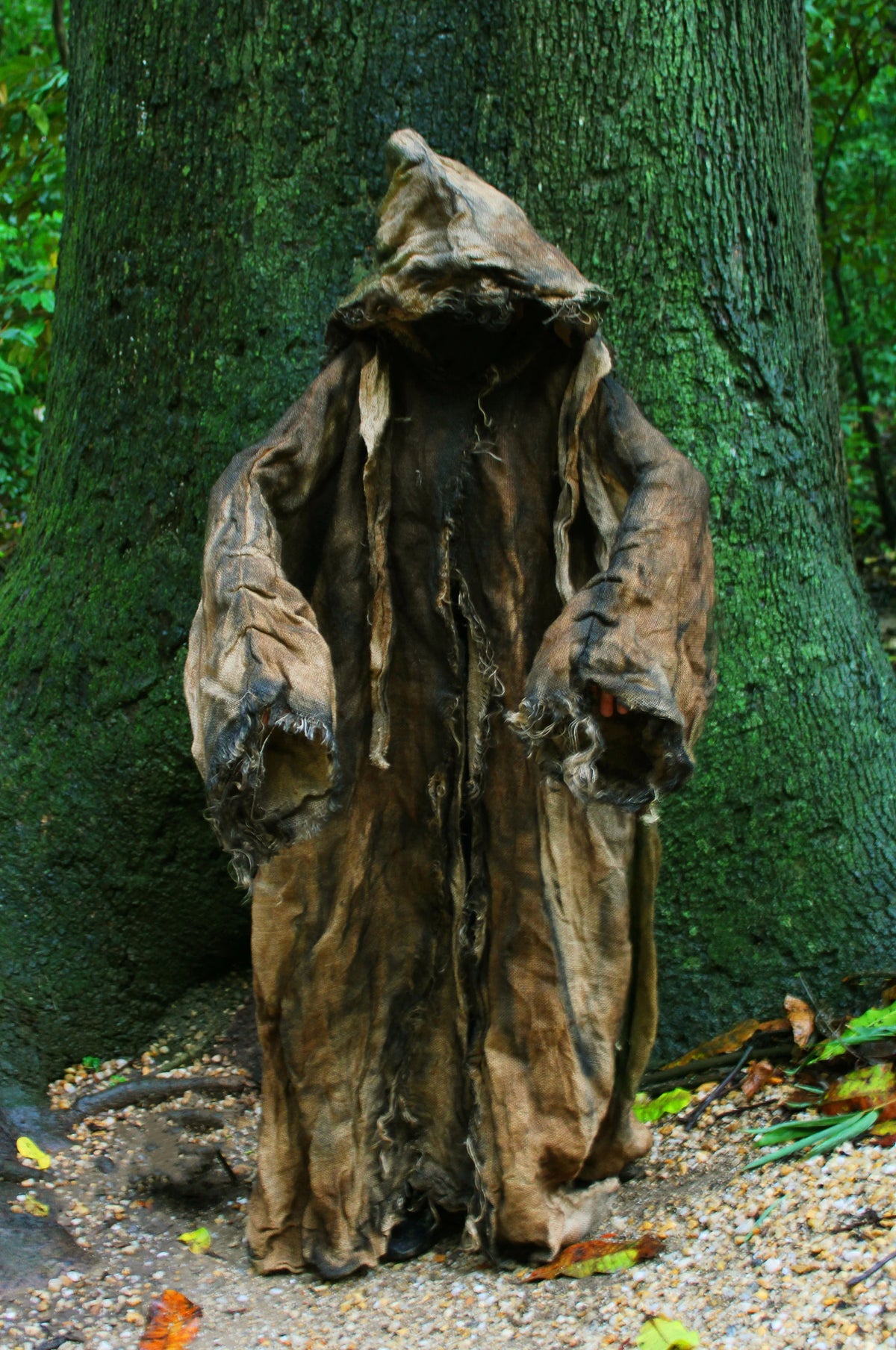 Distressed Burlap Cloak Aged Jute Robe