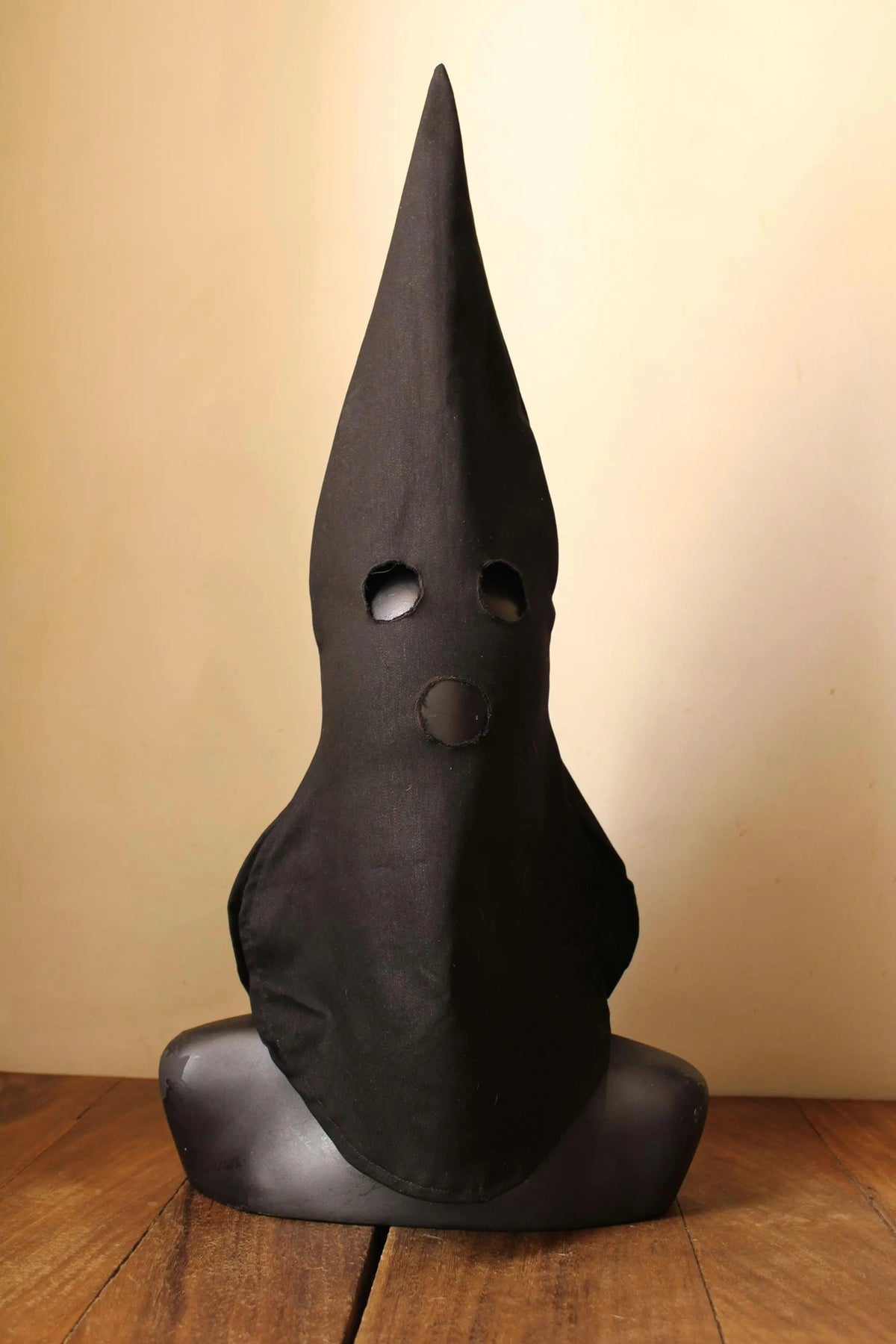 Tall Pointed Executioner Hood, Black Capirote Mask