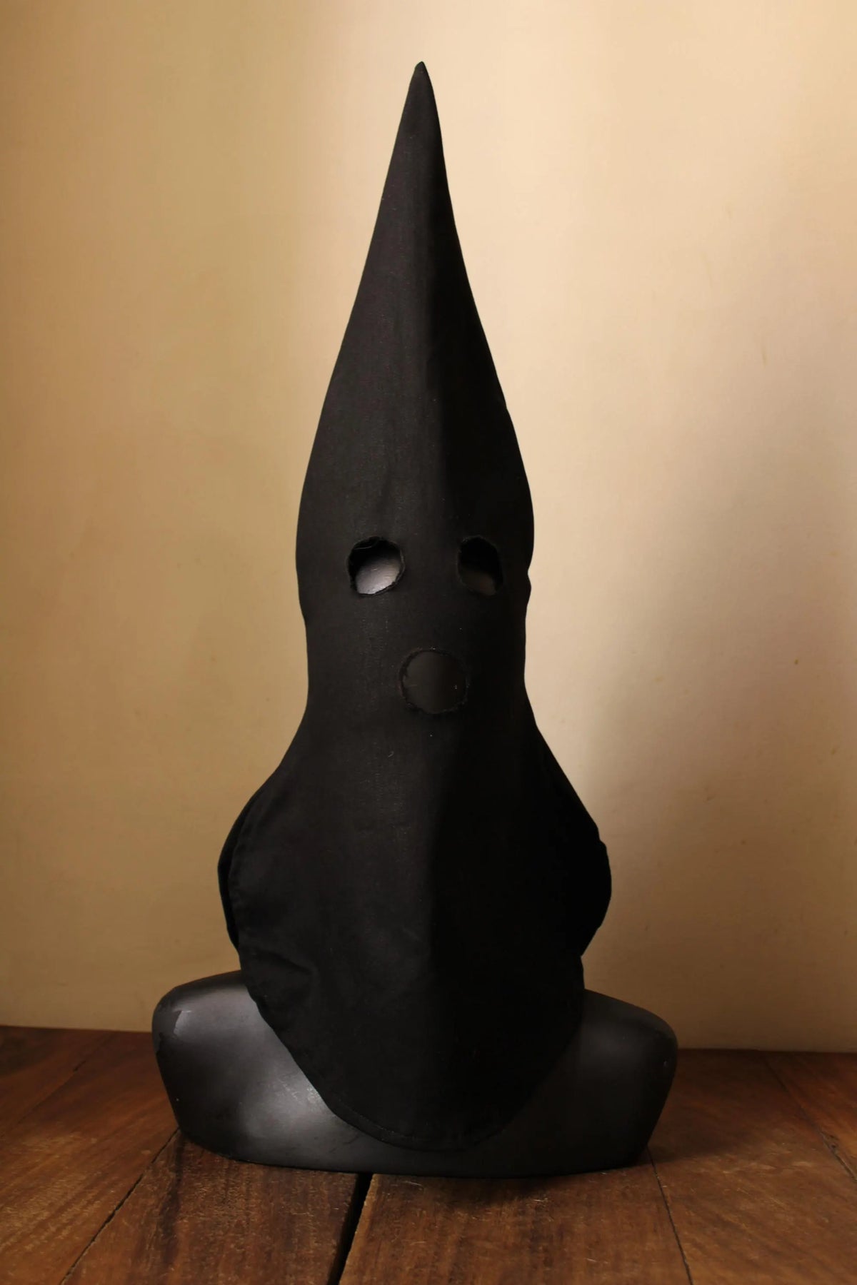 Tall Pointed Executioner Hood, Black Capirote Mask
