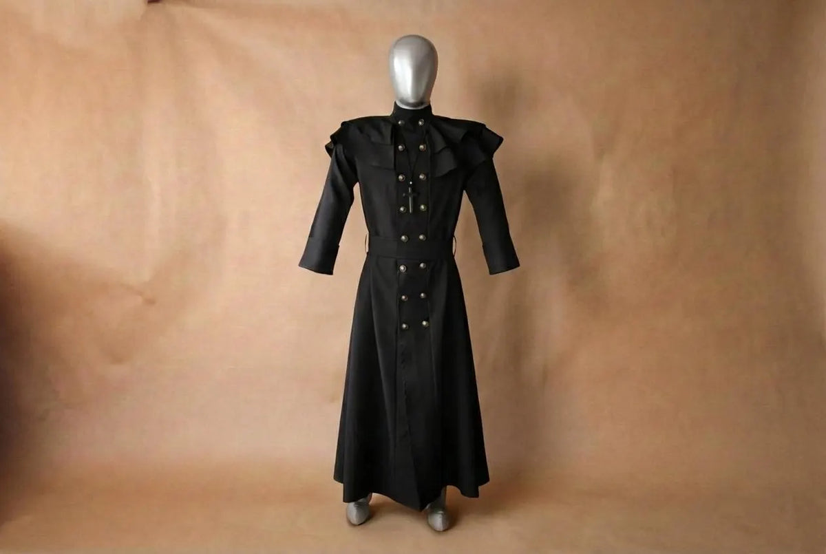 Plague Doctor Costume, Black Trench Coat, Halloween Cosplay