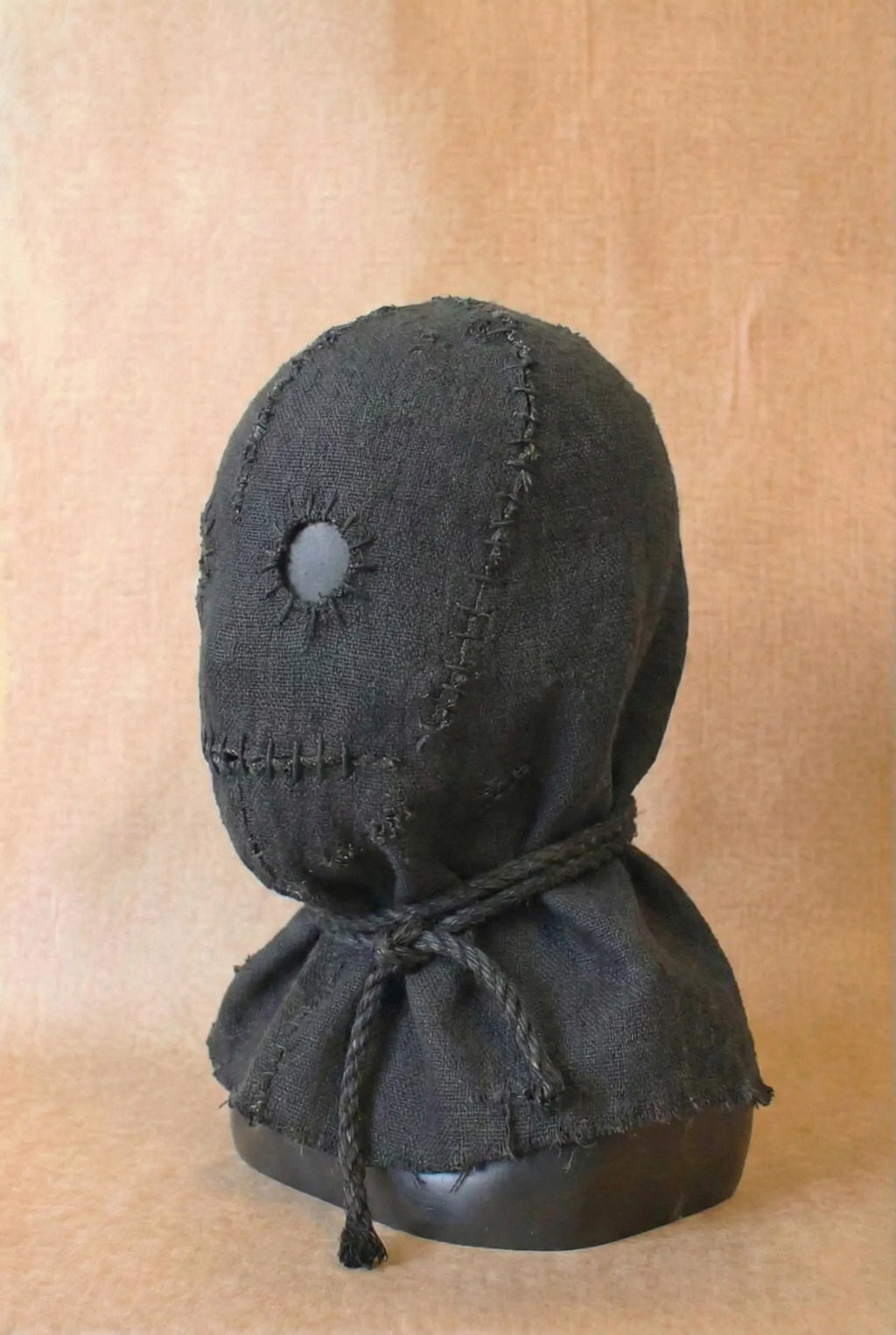 Sackleinen-Maske, körnige Textur, Horror-Kapuze, Used-Look-Jute