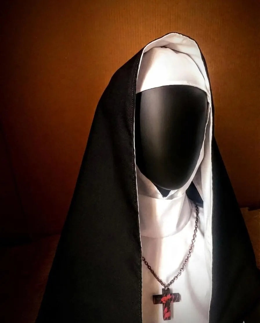 Valak Nonnenkostüm 3-teiliges Cosplay-Outfit mit Kruzifix