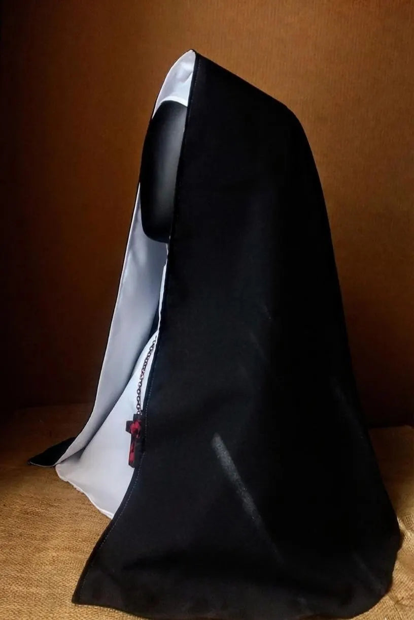 Valak Nonnenkostüm 3-teiliges Cosplay-Outfit mit Kruzifix