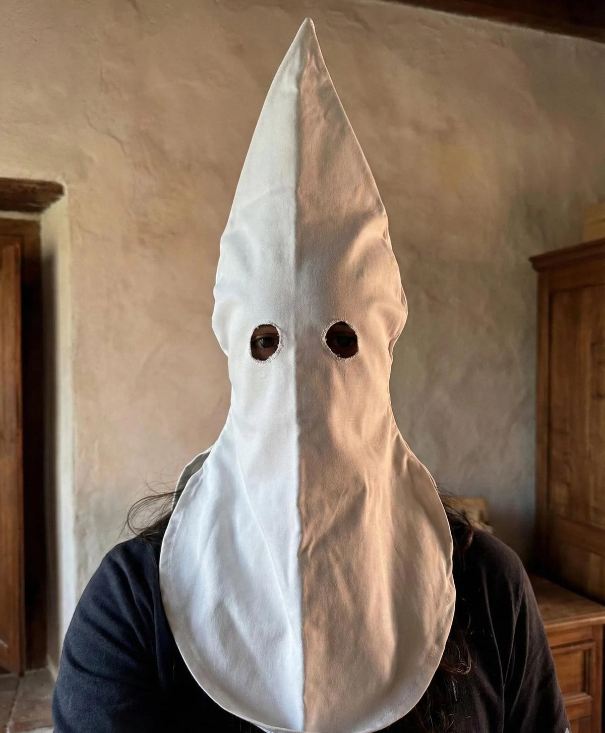 Handmade White Capirote Hood, Authentic Spanish Nazareno Tradition