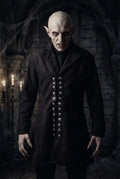 Costume de Nosferatu fait main, manteau de vampire sombre avec boutons en métal