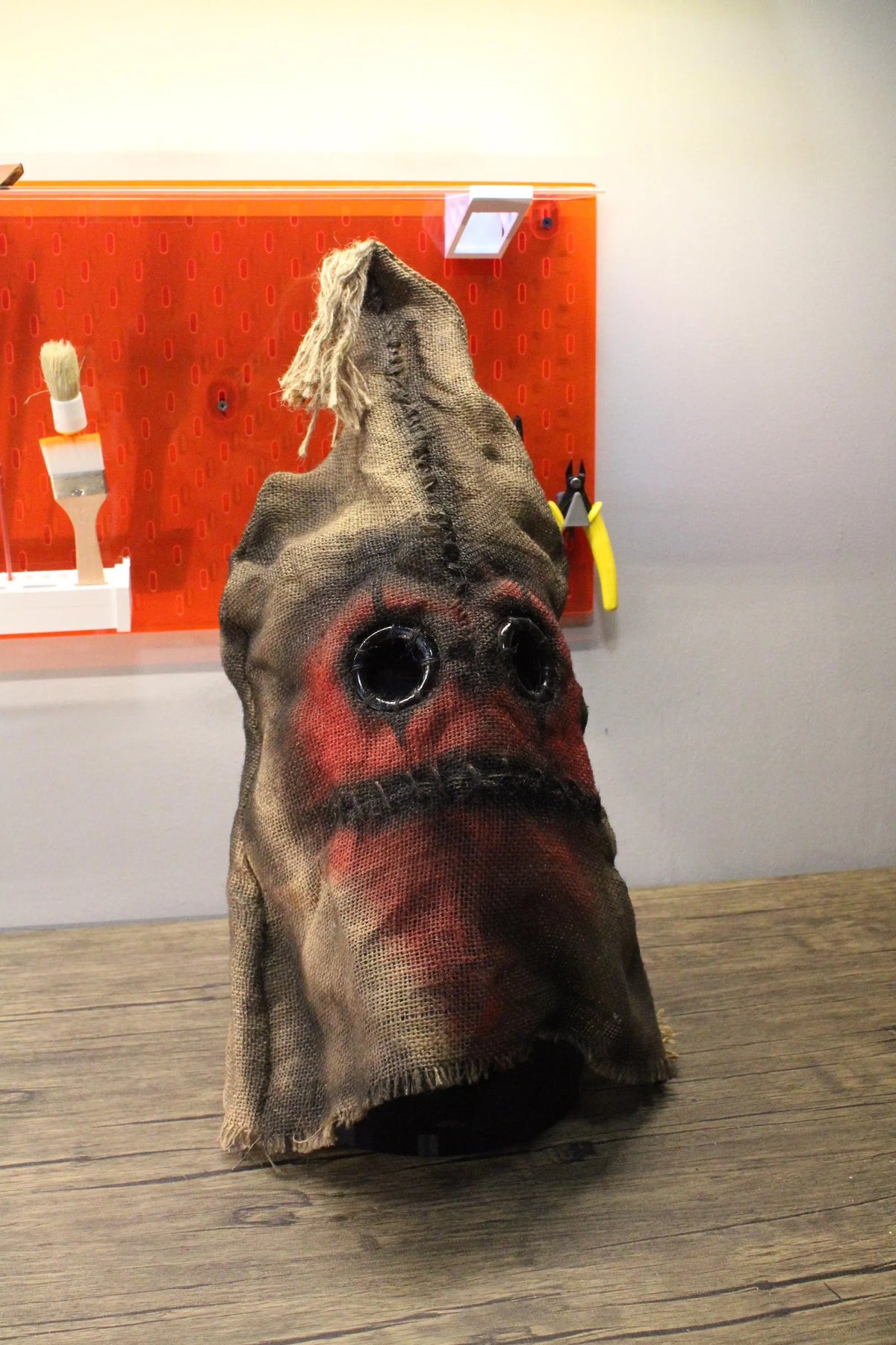 Handcrafted Burlap Scarecrow Mask Horror Prop