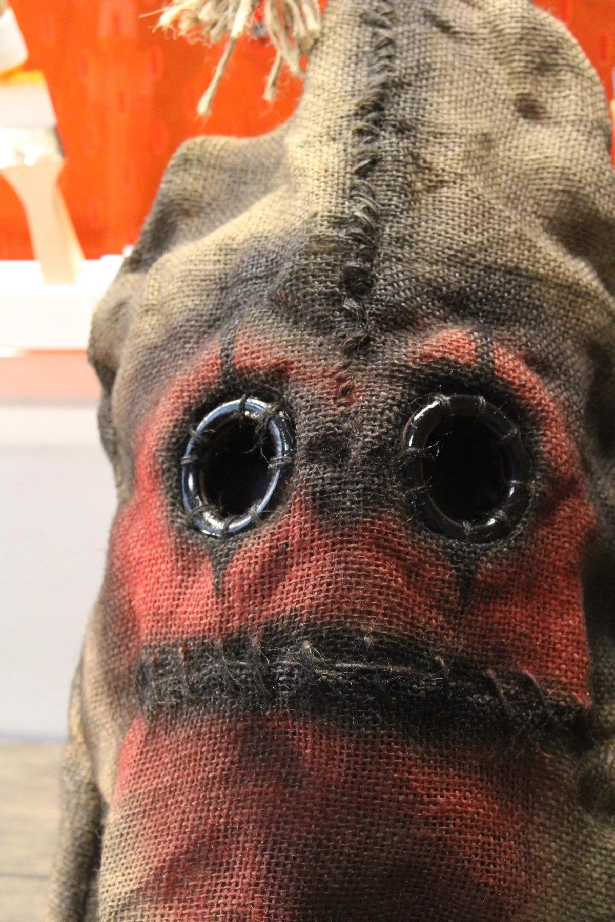 Handcrafted Burlap Scarecrow Mask Horror Prop