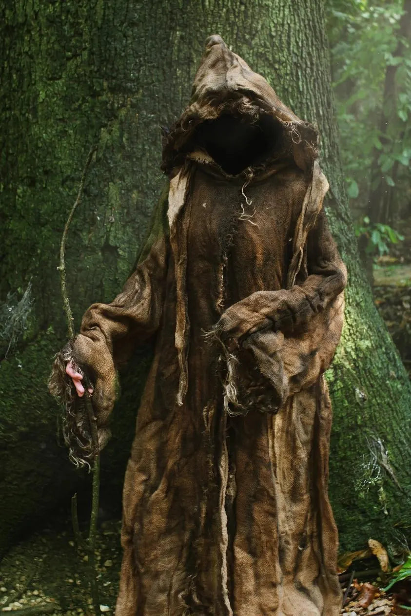 Distressed Burlap Cloak Aged Jute Robe